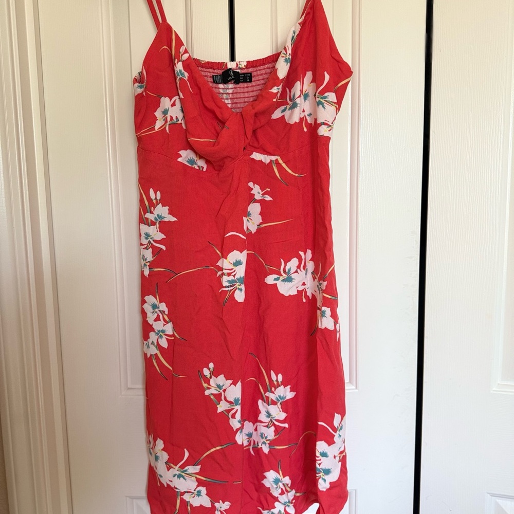 Volcom Floral coral Spaghetti Strap Dress